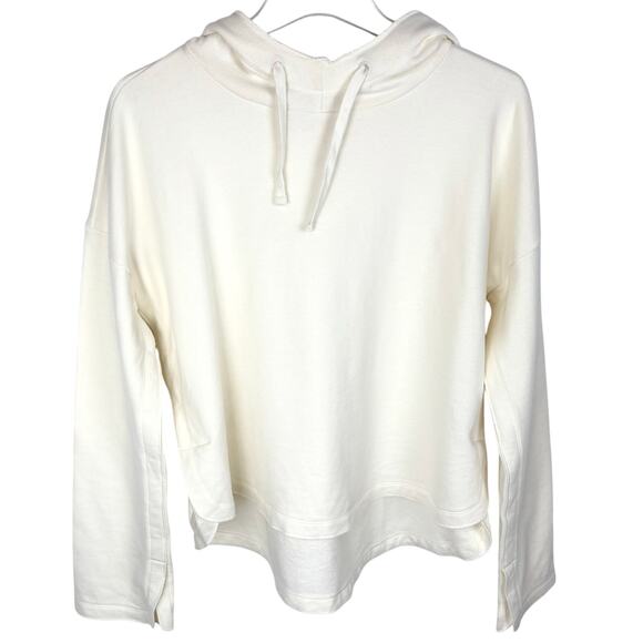 UpWest Womens Pullover Fleece Hoodie Dolman Sleeves Oversized Cream Size Medium - Picture 1 of 10